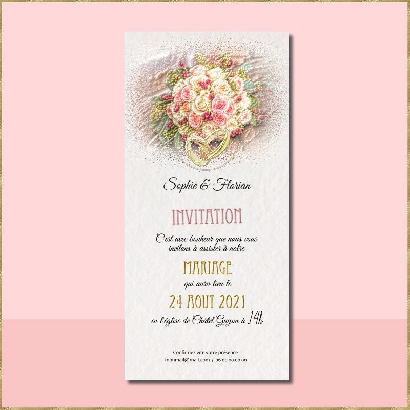Faire-part bouquet de la mariée